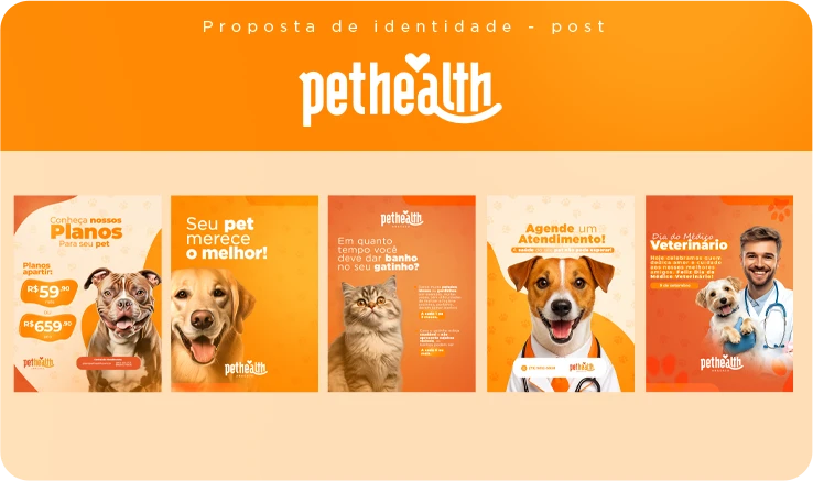 Conjunto de posts para a PetHealth.